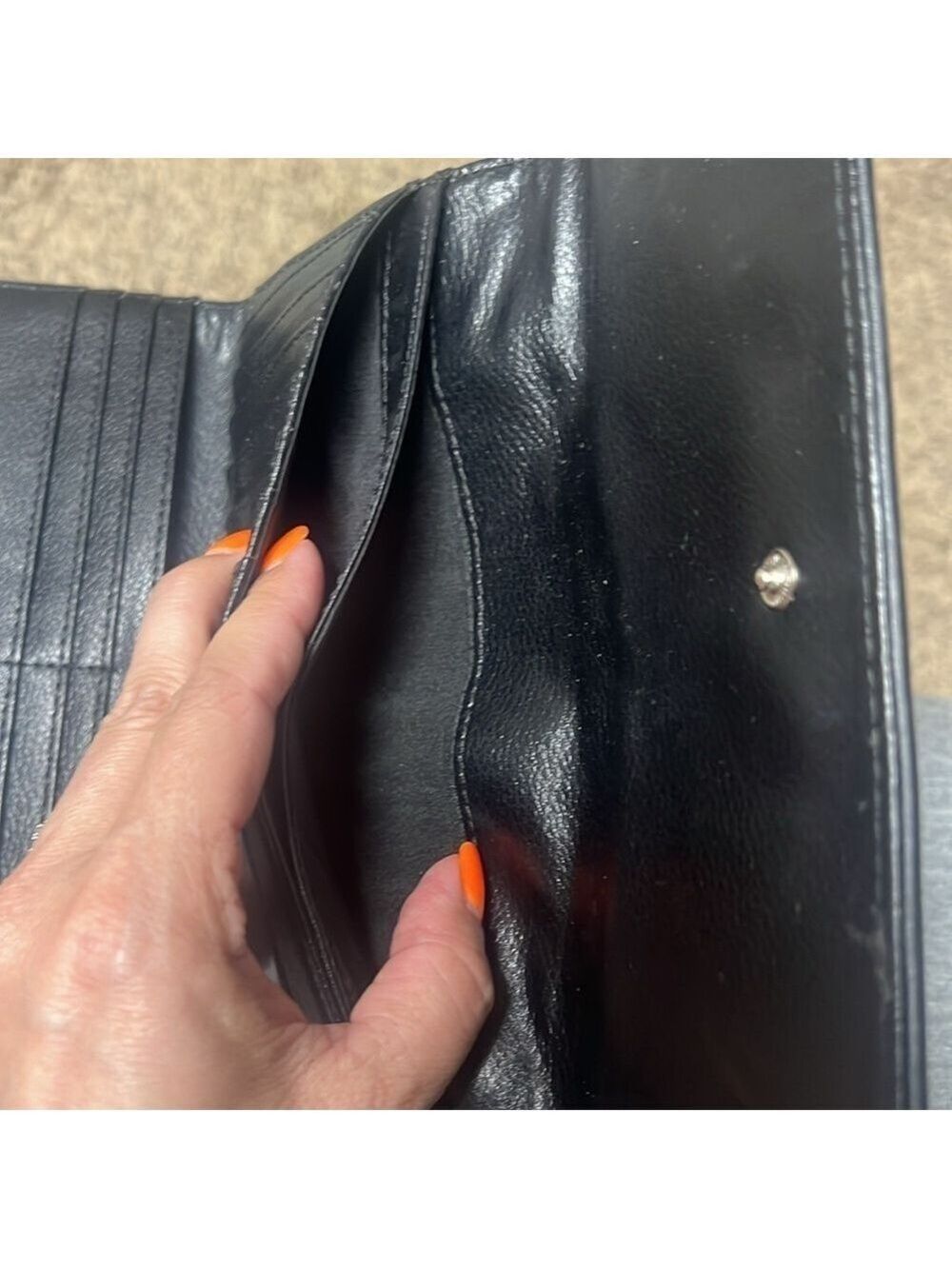 NINE WEST BLACK LEATHER WALLET - Picture 6 of 6